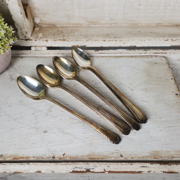 Antique/ VTG H&T Mfg Co Wentworth Silverplated Iced Tea Spoons Set of 12- Silver - Picture 8 of 8